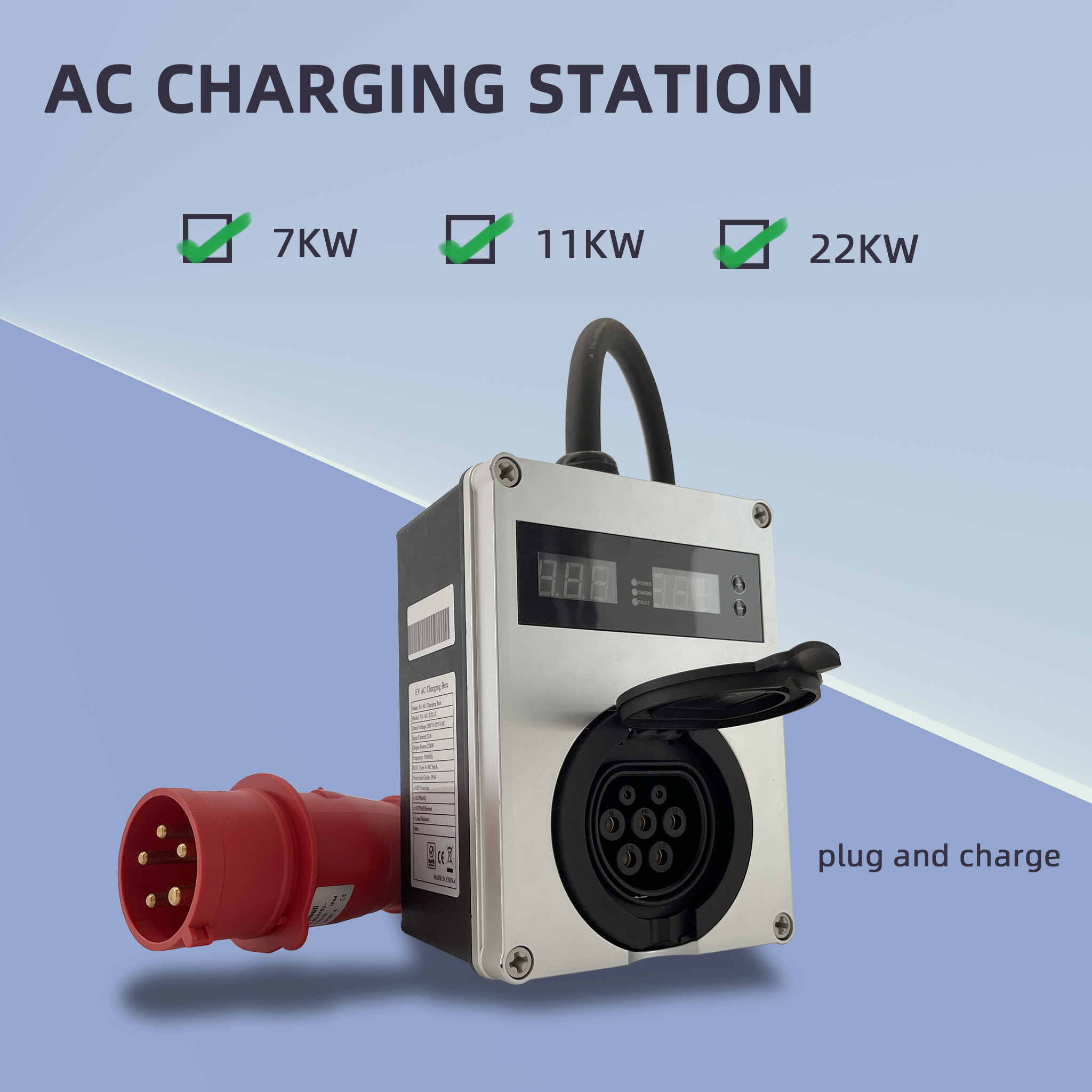 Новое портативное зарядное уст – обзор и цена Type 2 Portable Ev Charger 11Kw Cee